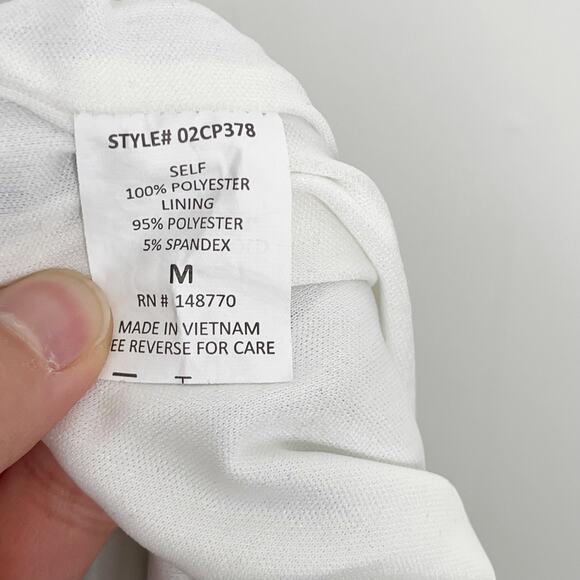 Sienna Sky Striped Button Front Jumpsuit Tie Back White Blue Red M Tie Waist - Picture 10 of 11